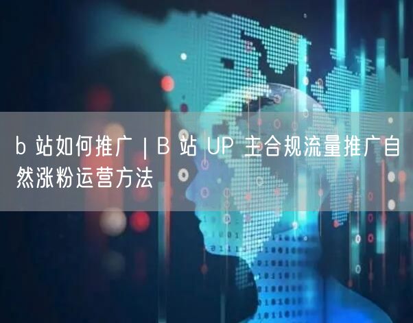 b 站如何推广｜B 站 UP 主合规流量推广自然涨粉运营方法