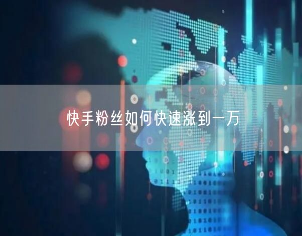 快手粉丝如何快速涨到一万