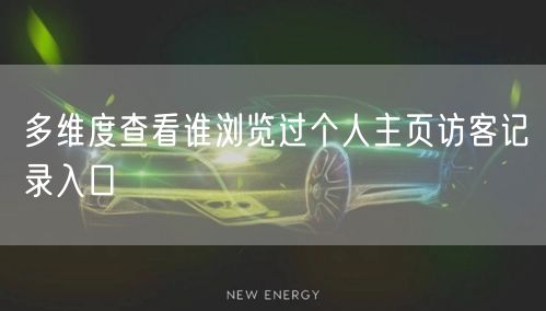 多维度查看谁浏览过个人主页访客记录入口