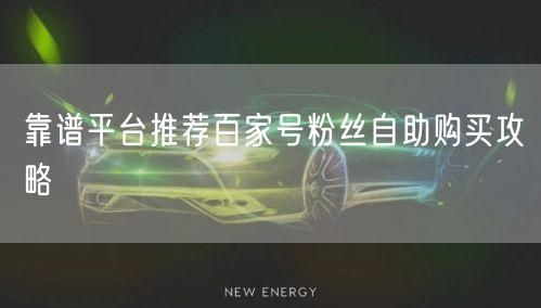 靠谱平台推荐百家号粉丝自助购买攻略