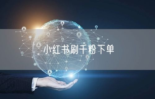 小红书刷千粉下单