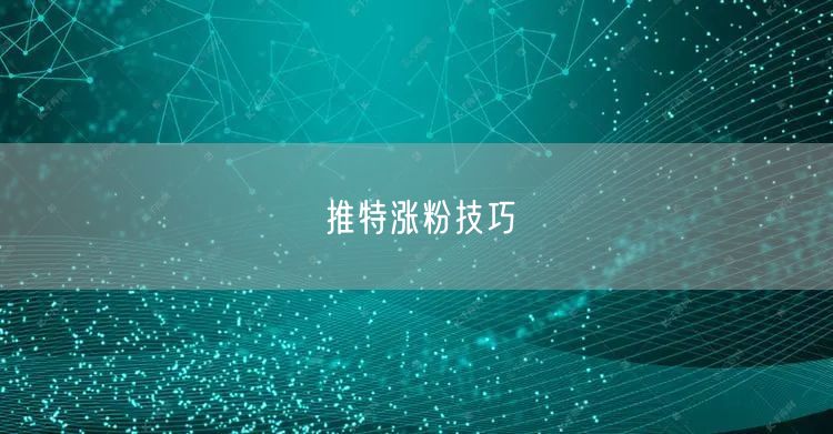 推特涨粉技巧