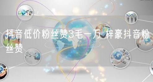 抖音低价粉丝赞3毛一万 梓豪抖音粉丝赞