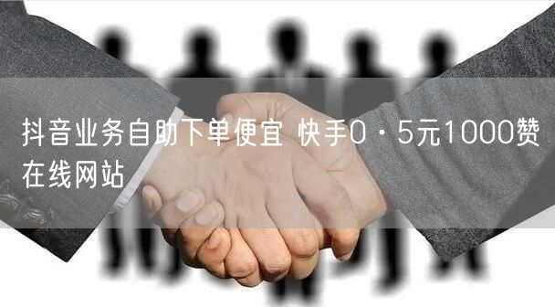 抖音业务自助下单便宜 快手0·5元1000赞在线网站