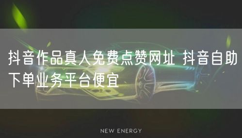 抖音作品真人免费点赞网址 抖音自助下单业务平台便宜