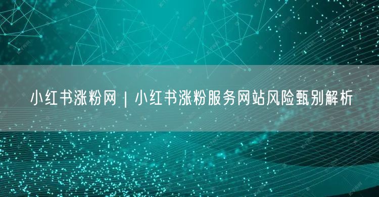小红书涨粉网｜小红书涨粉服务网站风险甄别解析