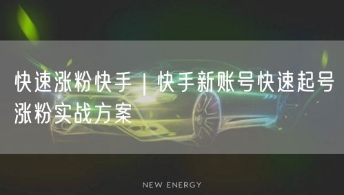 快速涨粉快手｜快手新账号快速起号涨粉实战方案